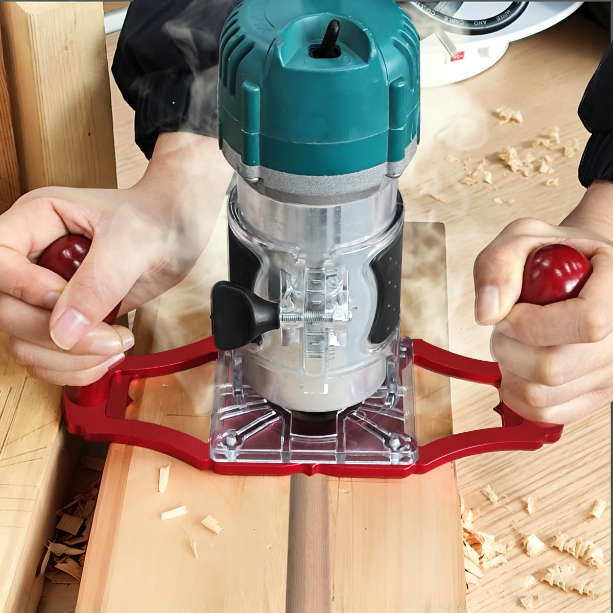 Woodworking And Carpentry - Alas Router dengan Pegangan & Penunjuk