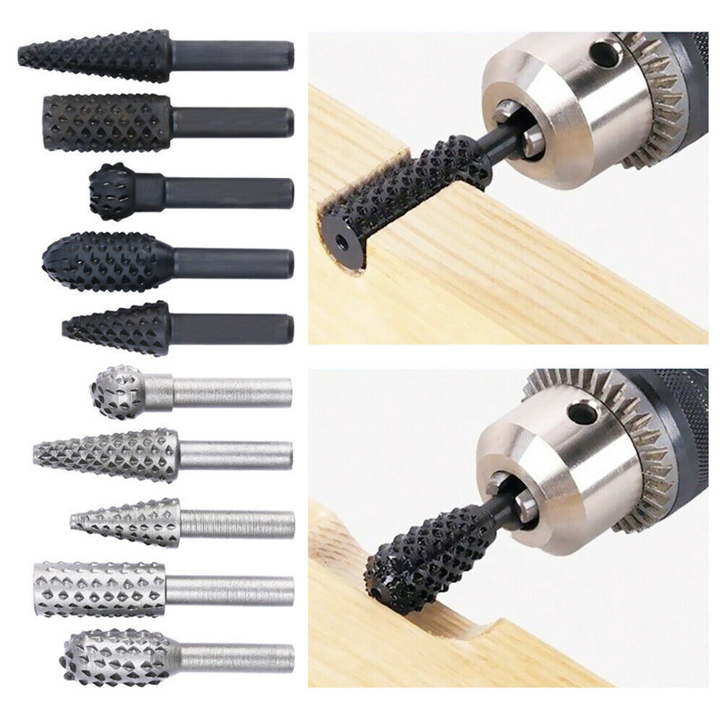 Set mata bor Rotari 6mm, 5 bua - Woodworking Files And Rasps ulasan dan harga