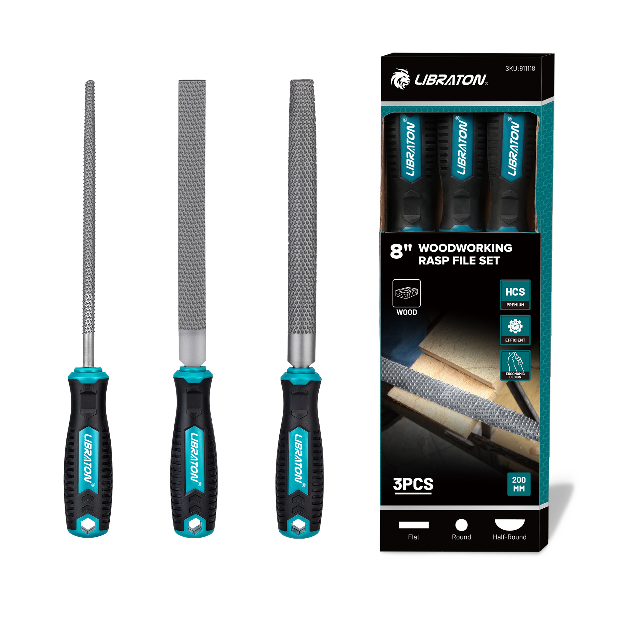 LIBRATON 3PCS Set Kikir Kayu 8 - Woodworking Files And Rasps ulasan dan harga