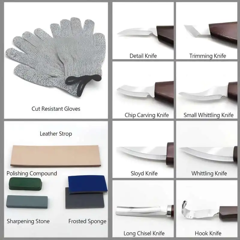 Kit ukiran kayu 15 buah, pisau - Woodworking Kits For Beginners ulasan dan harga