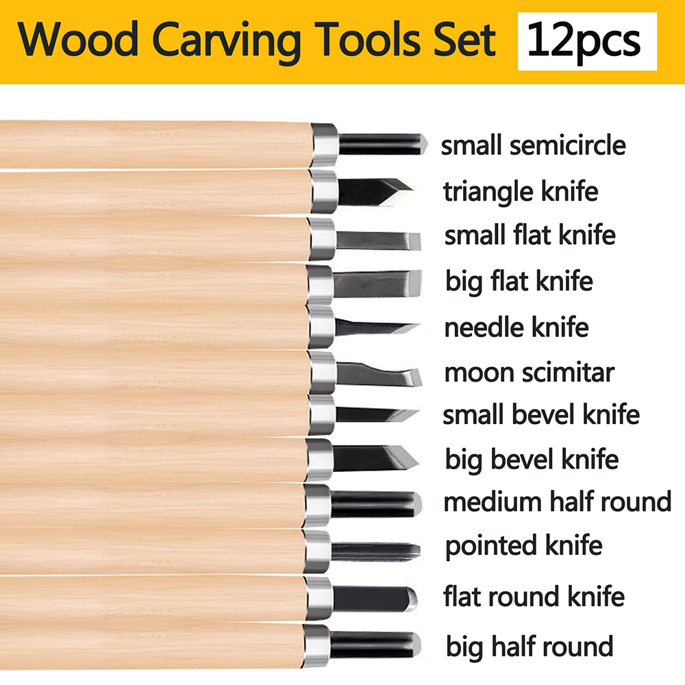 12pcs Set Pahat Ukir Kayu Prof - Woodworking Kits For Beginners ulasan dan harga