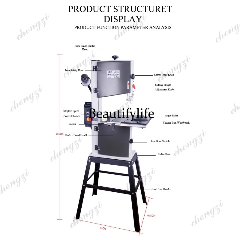 Mesin Gergaji Pita Vertikal A8 - Woodworking Joinery ulasan dan harga
