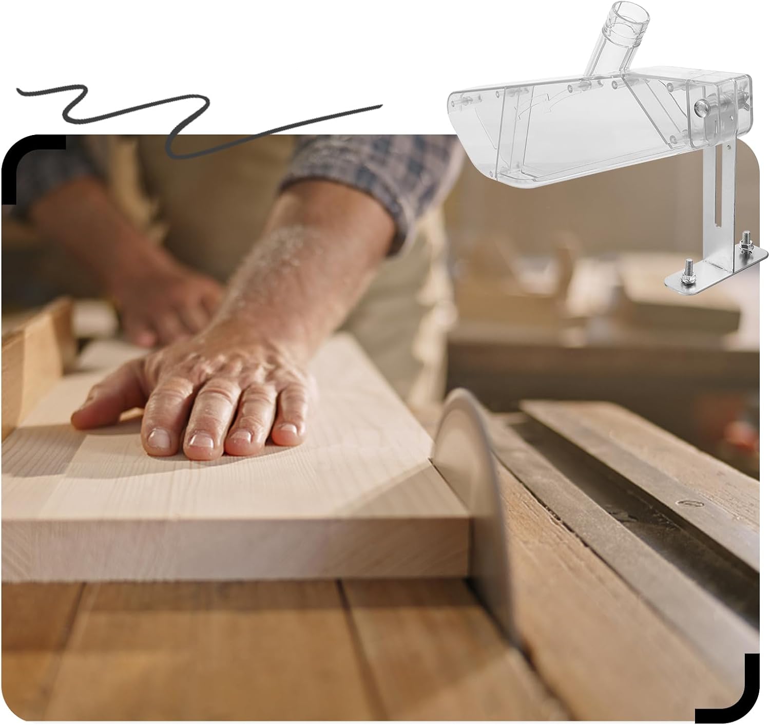 Penutup Pelindung Gergaji Meja - Vacuum Woodworking ulasan dan harga